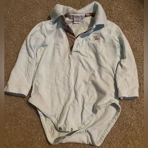 Light blue Burberry onesie 6m